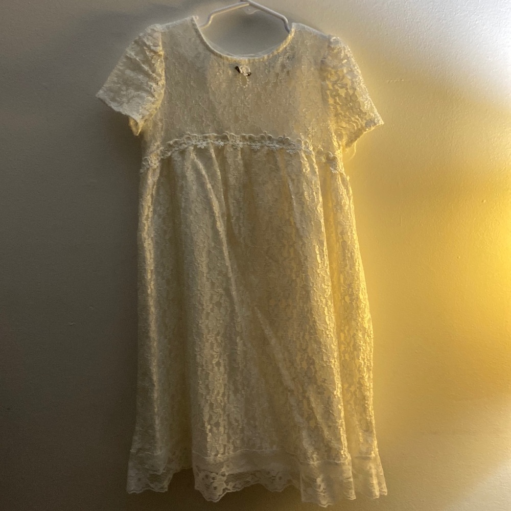 Disorderly conduct Lace dress looks so nice with fur childrens coat listed here
